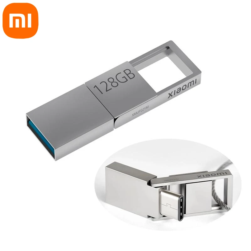 Xiaomi Dual Interface U Disk Flash Pen Drive 64G 128G Mini Metal Stick USB 3.2