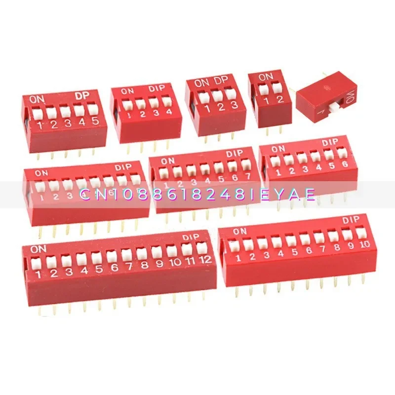 

DIP-переключатель, рядный плоский циферблат, контакты 2,54 мм, кодовый переключатель 1/2/3/4/5/6/8/9/10/12 бит
