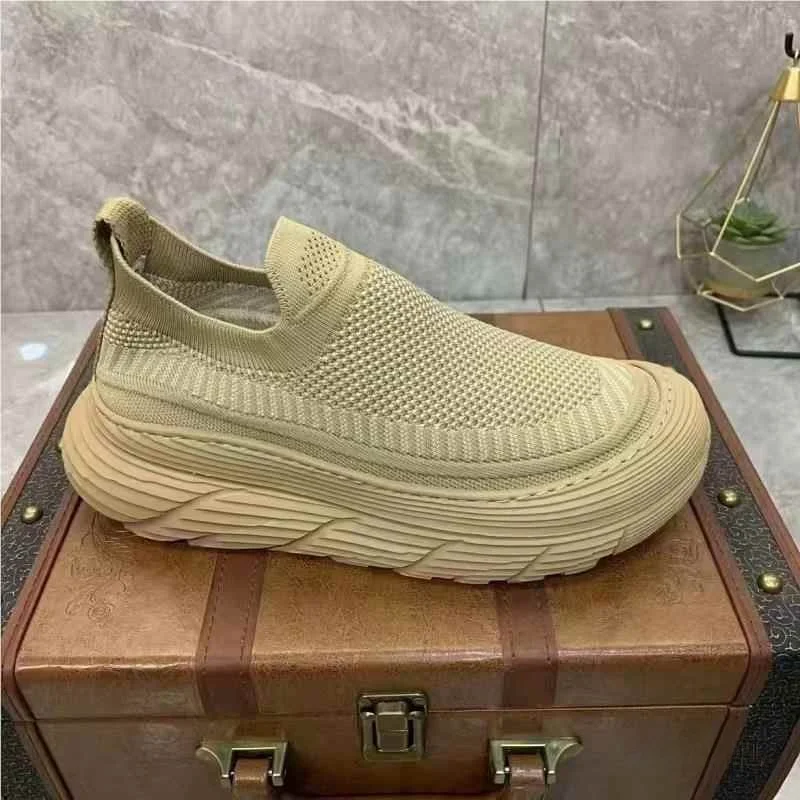 

Men's Summer Breathable Thin Mesh Slip-On Beijing Style Work Casual Shoes Sports Fashionable All-Match round Toe Rubber Sole