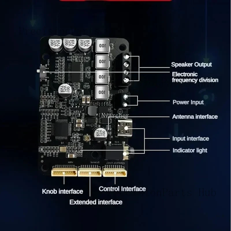 Bluetooth 5.0 DSP Power Amplifier Board 40W*2 StereoTreble Adjustment Frequency Division Support Tuning Software