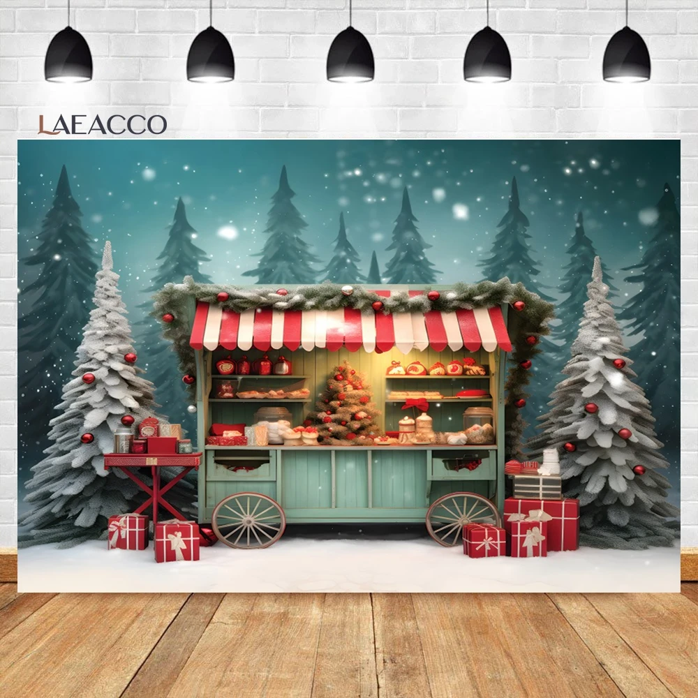 Laeacco Christmas Fireplace Backdrop Interior Vintage Xmas Tree Candle Retro Gift Festival Party Portrait Photography Background