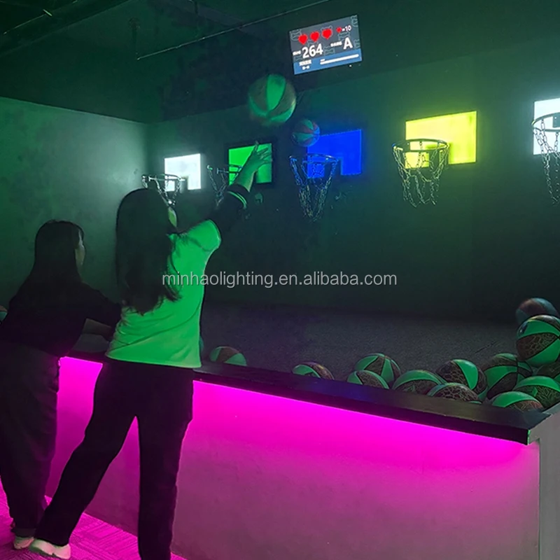 Interactive Indoor Basketball Game for Kids and Adults LED-Lit Entertainment Arena for Amusement Park Hoop Included - view 6