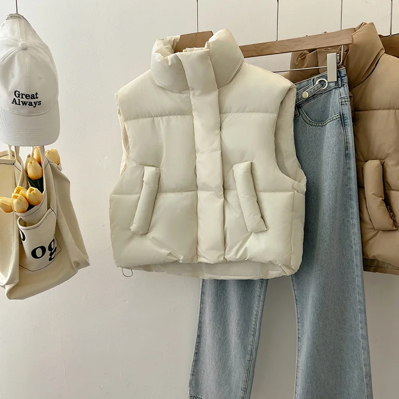 Gilet en coton pour femmes, automne-hiver, col montant, Svel, vêtements d'extérieur, manteau tendance, décontracté, taille confortable, 2024