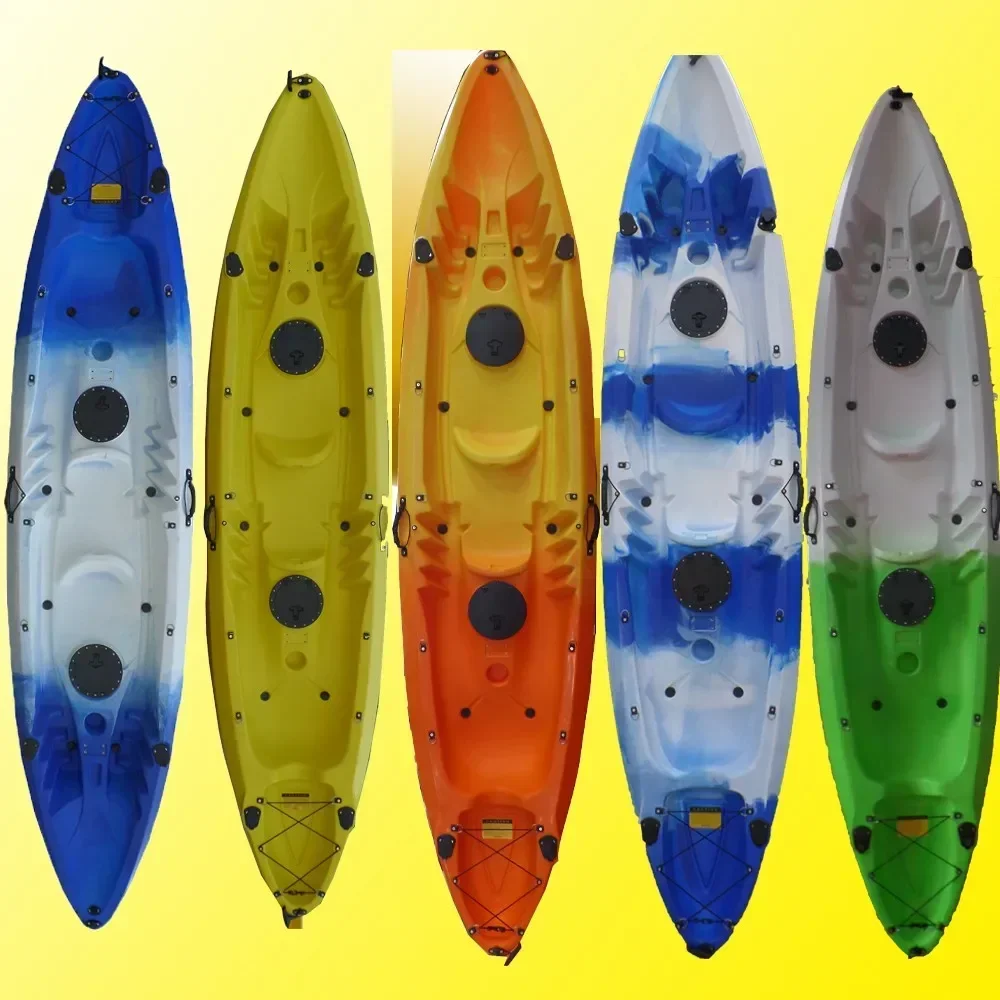 12ft 3 Paddlers Sit On Top 3 Person Family Kayak For Sale Hot Sale Rotomold Canoe Ship To The Port
