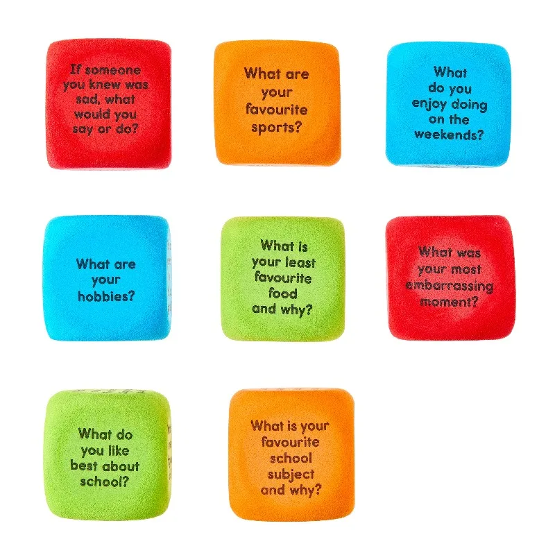 Conversation Dice Set, 8 Pieces, Foam, 48 Questions