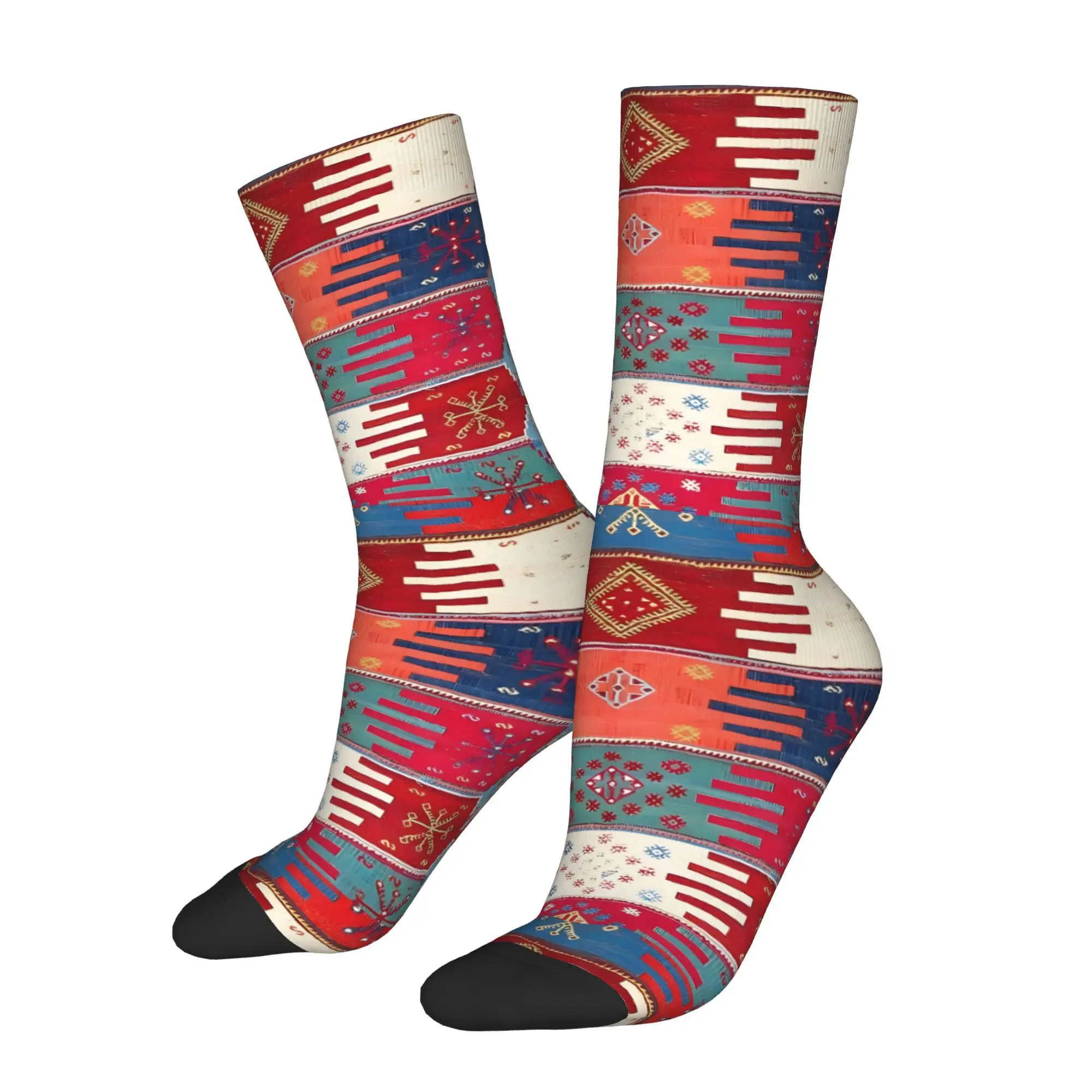

Funny Crazy Sock for Men Kurdish Malatya East Anatolian Saf Kilim Print Vintage Persian Pattern Printed Crew Sock Casual Gift