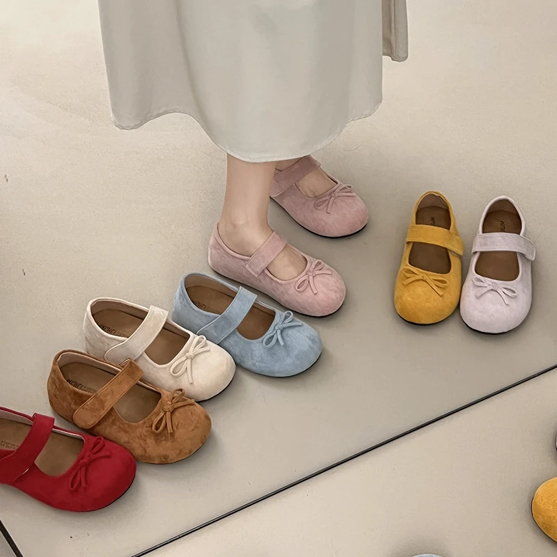 

Pop Retro Style Autumn Women Internal Elevation Single Shoes Fashion Butterfly-knot Ladies Outdoor Round Toe Mary Jane Shoes