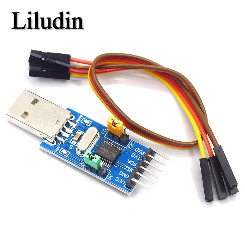 CH341T 2 in 1 module 3.3V 5V USB to I2C IIC UART USB to TTL single-chip serial port downloader