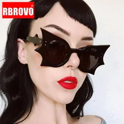 RBROVO 2023 Schmetterling Vintage Sonnenbrille Frauen Bat Punk Brillen Frauen/Männer Lustige Gläser Frauen Lunette De Soleil Femme UV400