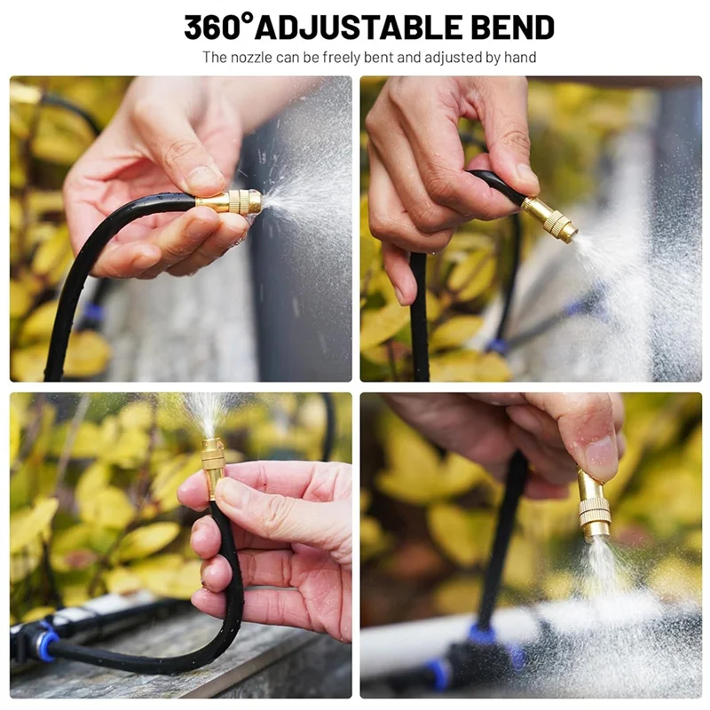 

AS60-Garden Irrigation System-50FT Watering System With 15 Nozzles, 360° Adjustable Drip Design
