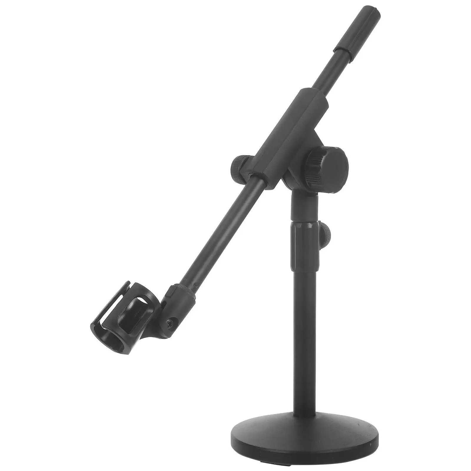 Supporto per microfono da tavolo Supporto per microfono da tavolo con braccio regolabile Base rotonda Braccio in ferro Supporto per supporto per microfono da tavolo