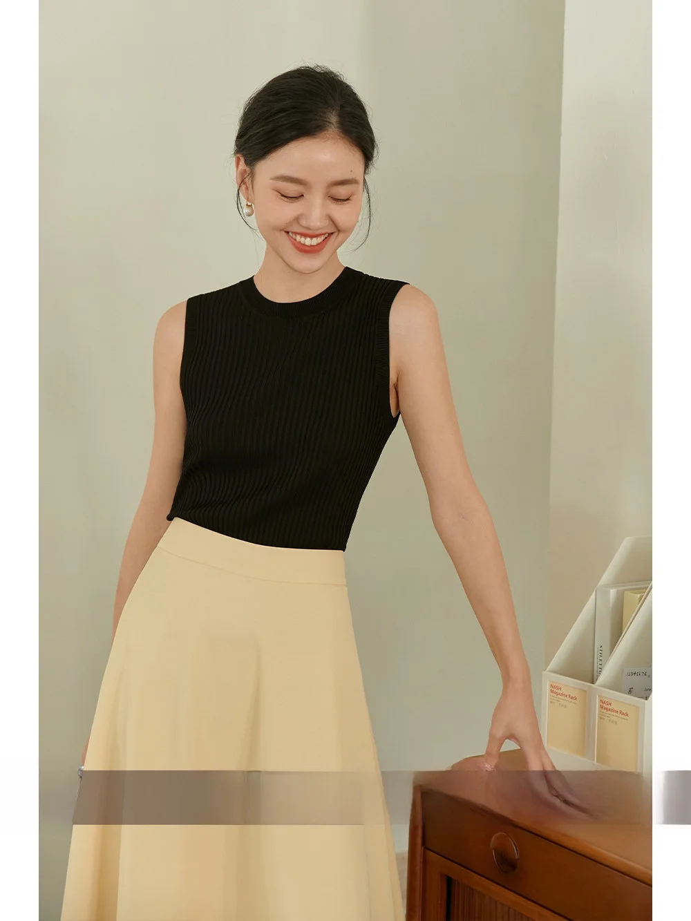 

Zhimei Rihua Женский вязаный жилет ort Sve Slim Fit Color Ele Внутренняя и верхняя одежда Faionable Commute Sle