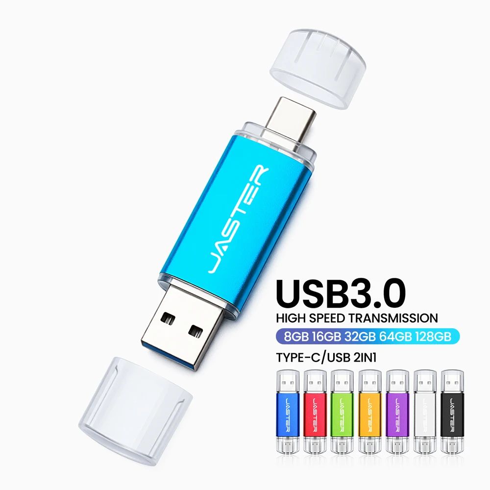 

JASTER TYPE-C USB 3.0 Flash Drive 128GB USB-C USB3.0 Flash Drives 64GB Promotional Memory Stick 32GB Mini Pen Drive 16GB U Disk