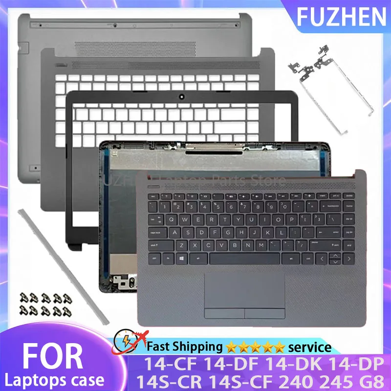 

New Cover For 14-CF 14-DF 14-DK 14-DP 14S-CR 14S-CF 240 245 G8 LCD Back Cover Front Bezel Palmrest Bottom Case Hinges Cover Gray