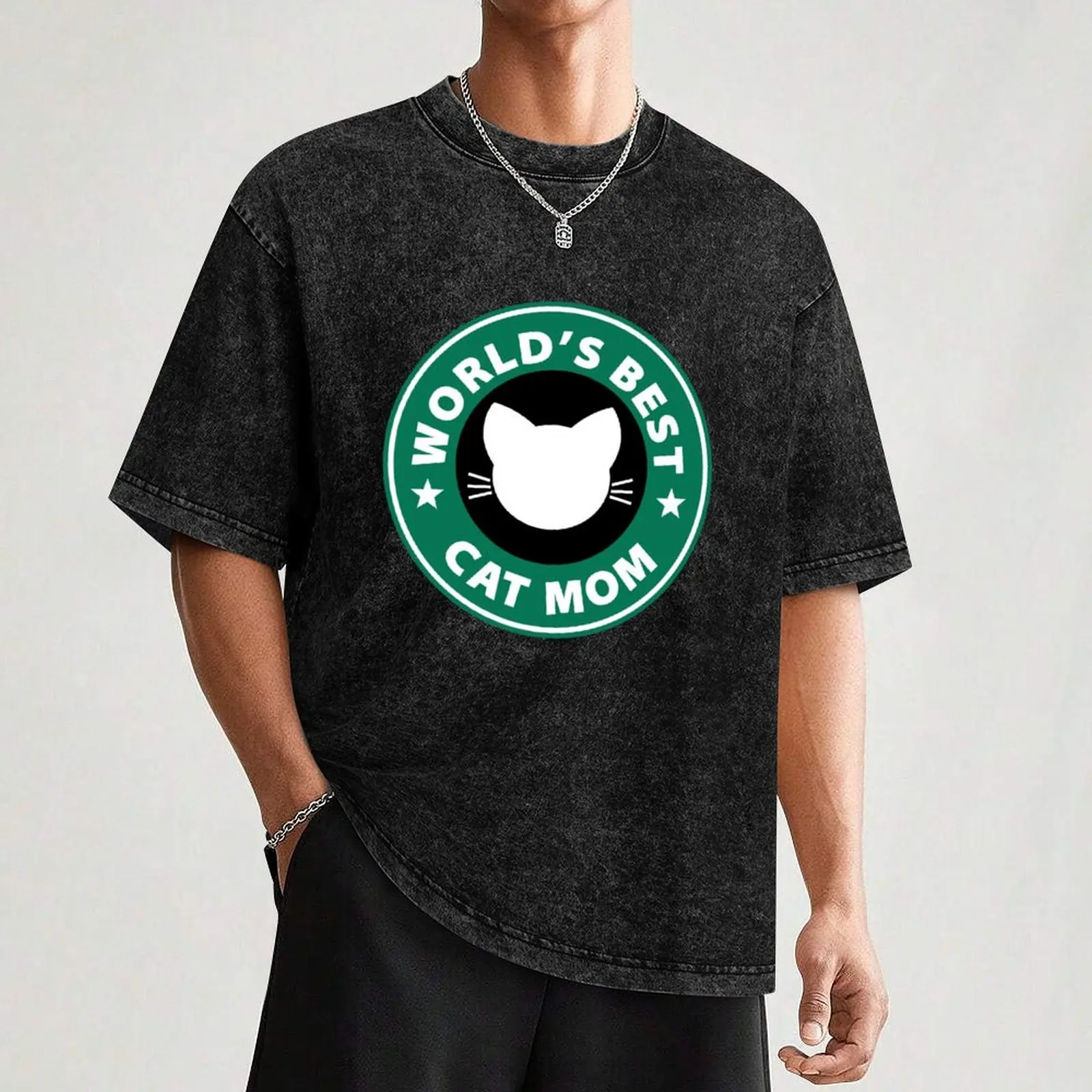 World's Best Cat Mom T-Shirt Work Outdoor Short Sleeve Tee