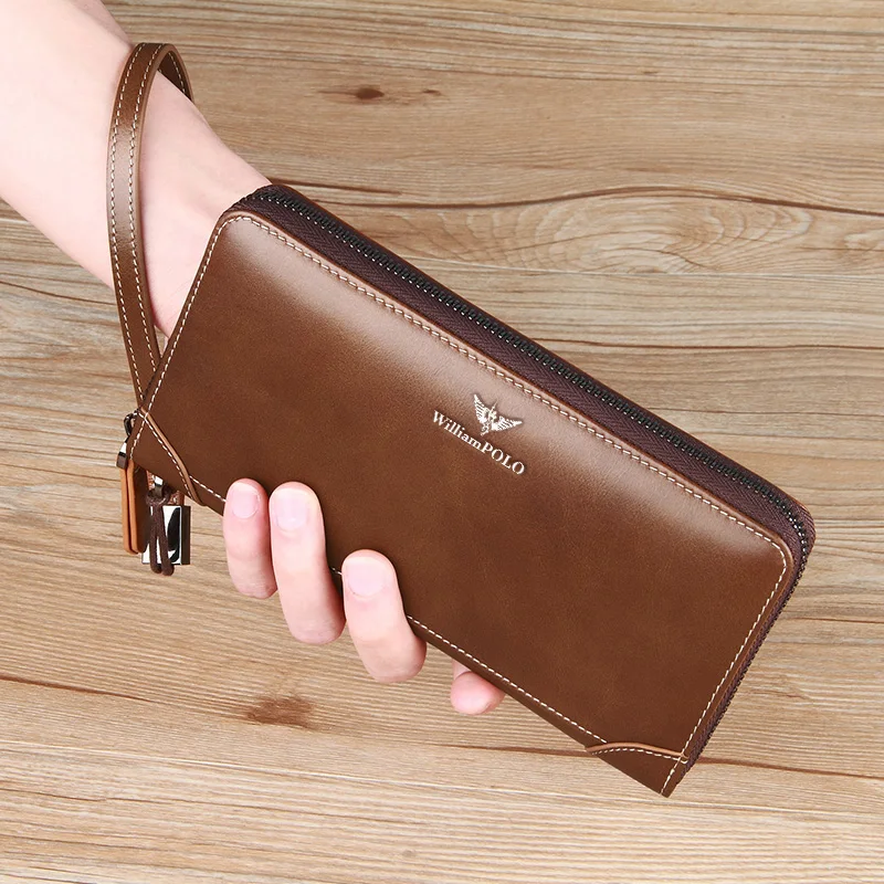 

Vintage Cowhide Wallet Long Fashionable Handheld Bag Large Capacity Phone Bag Multifunctional Card Bag