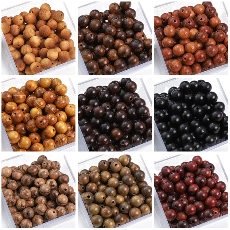 

100 шт. натуральные деревянные бусины, деревянные круглые бусины, свободные бусины-разделители, подвески «сделай сам», аксессуары для изготовления ювелирных изделий, браслет