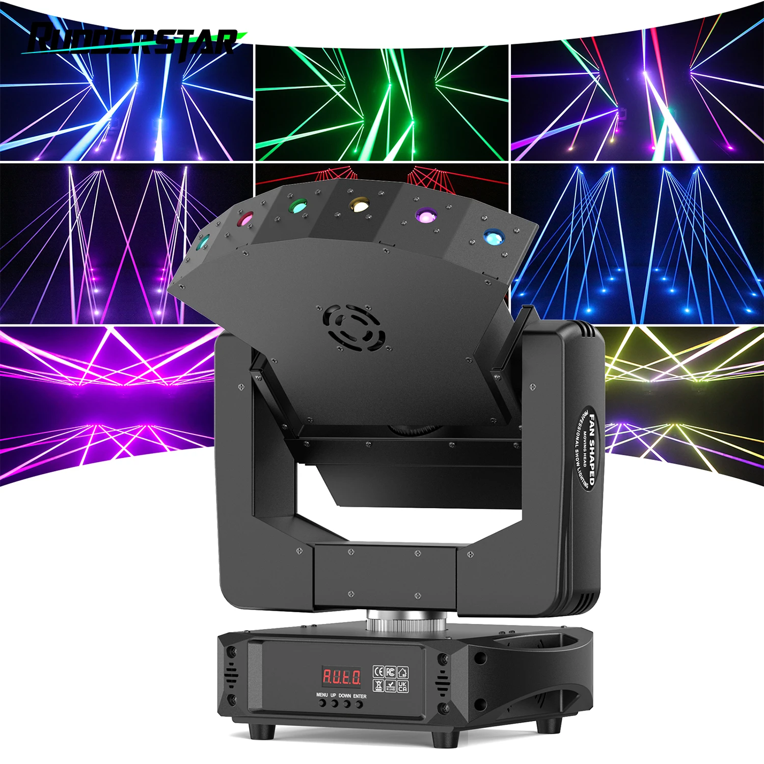 60W 6LED RGB Laserlichten Podiumeffectverlichting Spraakbesturing DMX Moving Head Light voor Party Concert Theater Live Show Bar Club