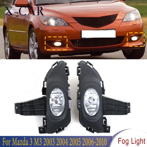 X-CAR luz antiniebla del parachoques delantero del coche lámpara antiniebla para Mazda 3 M3 2003 2004 2005 2006 2007 2008 2009 2010 BS1C-51-680