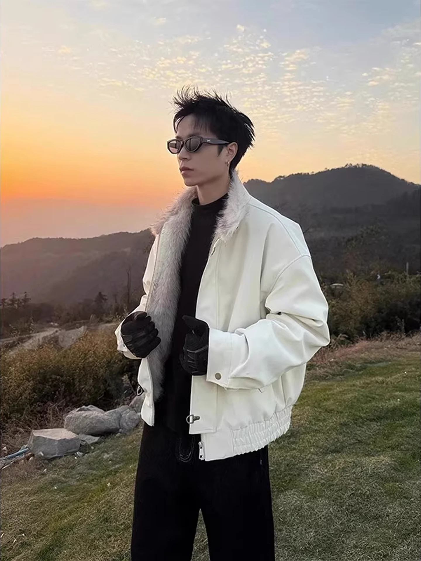 Winter Aosphere Matte Aircrt Bule Stehkragen Herren Baumwolle Jaet American Heavy Street Cooler Baumwollmantel Warm Thi Lo...