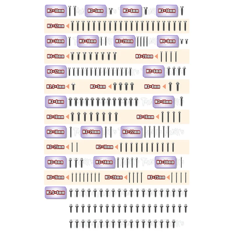 Original T works TSSU-SRX8PRO 64 Titanium Screw set ( UFO Head ) 190pcs.( For Serpent SRX8 Pro )ssional Rc part