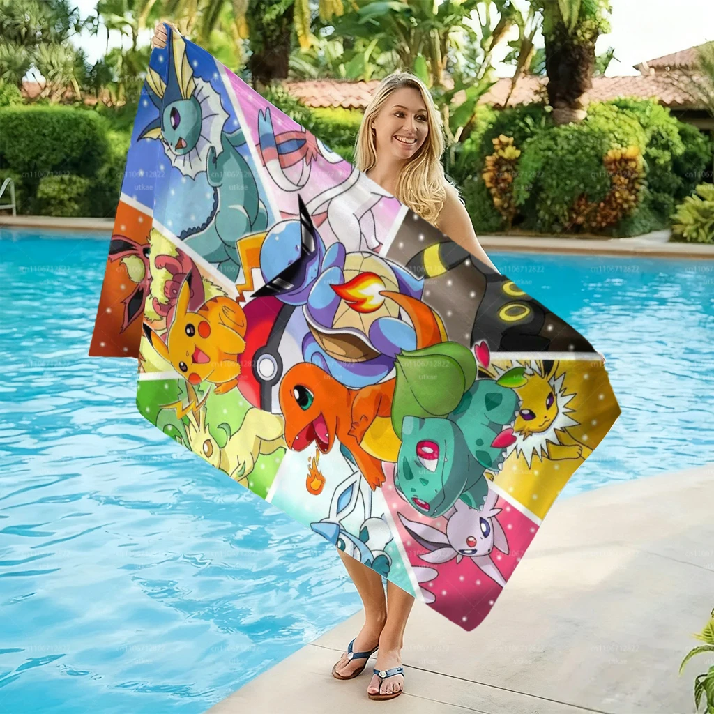 Extra Large Quick Dry Microfiber Beach Towel, Pokemon Design, Super Absorbent & Lightweight for Beach Pool Travel view 3