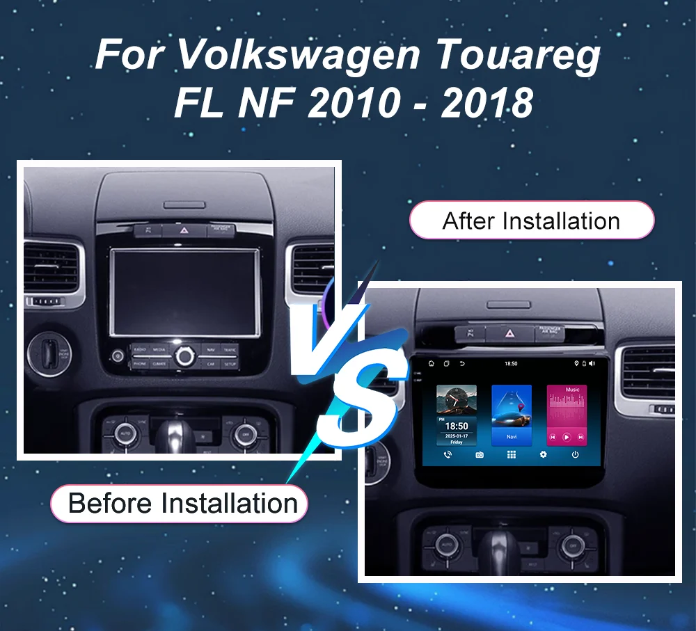 Android Car DVD Carplay For Volkswagen Touareg FL NF 2010-2018 Auto Radio Stereo GPS Navigation Multimidia Video Player No 2 din