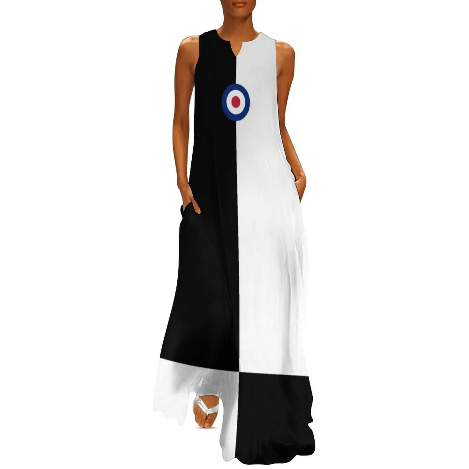 

Mod Four Square Black & White with Mod Logo Long Dress women's evening dresses 2025 Dress vintage Dress