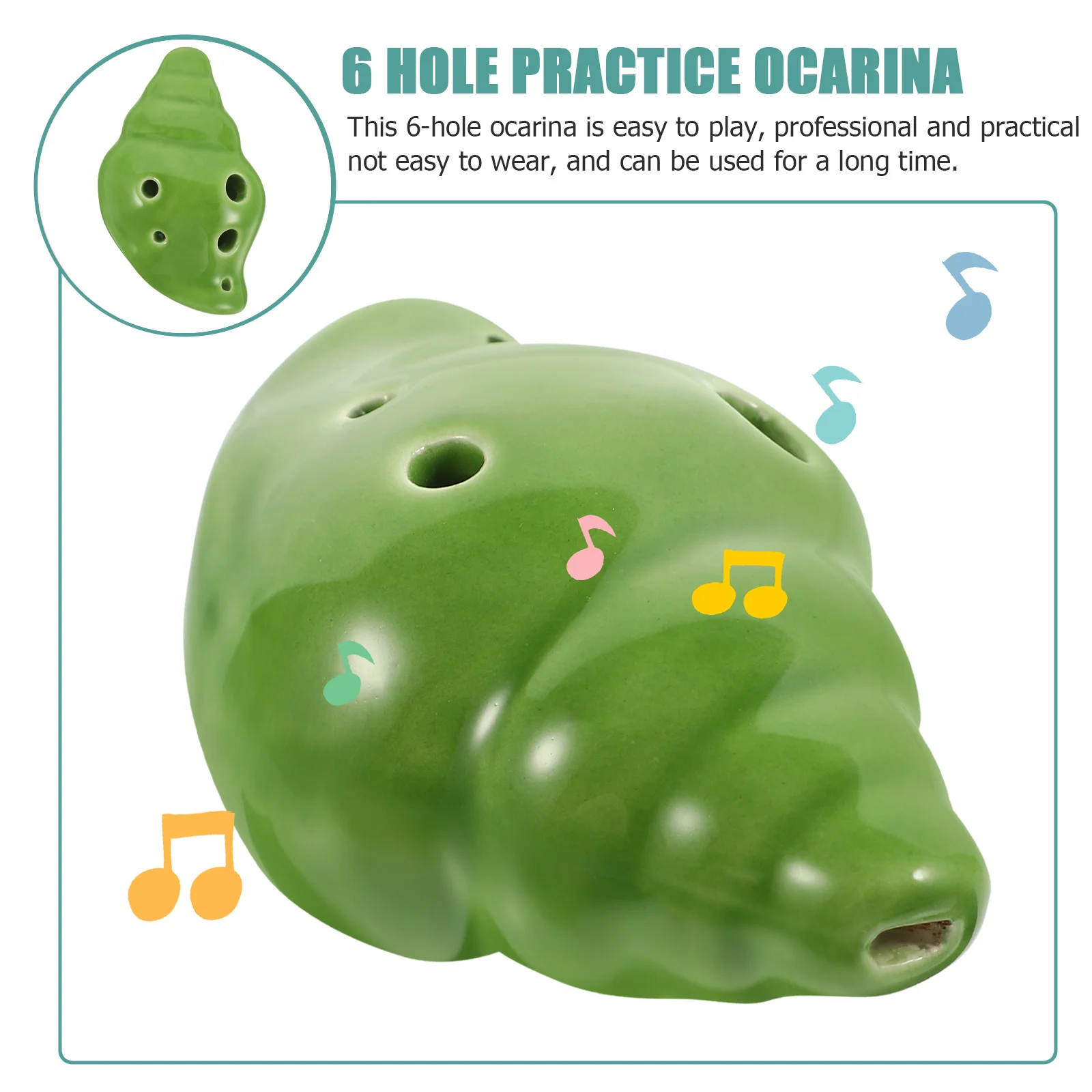 

6-Hole Conch Shape Ocarina Ceramic Beginner Practice Wind Instrument Portable for Children Gift Ocarina Instrument