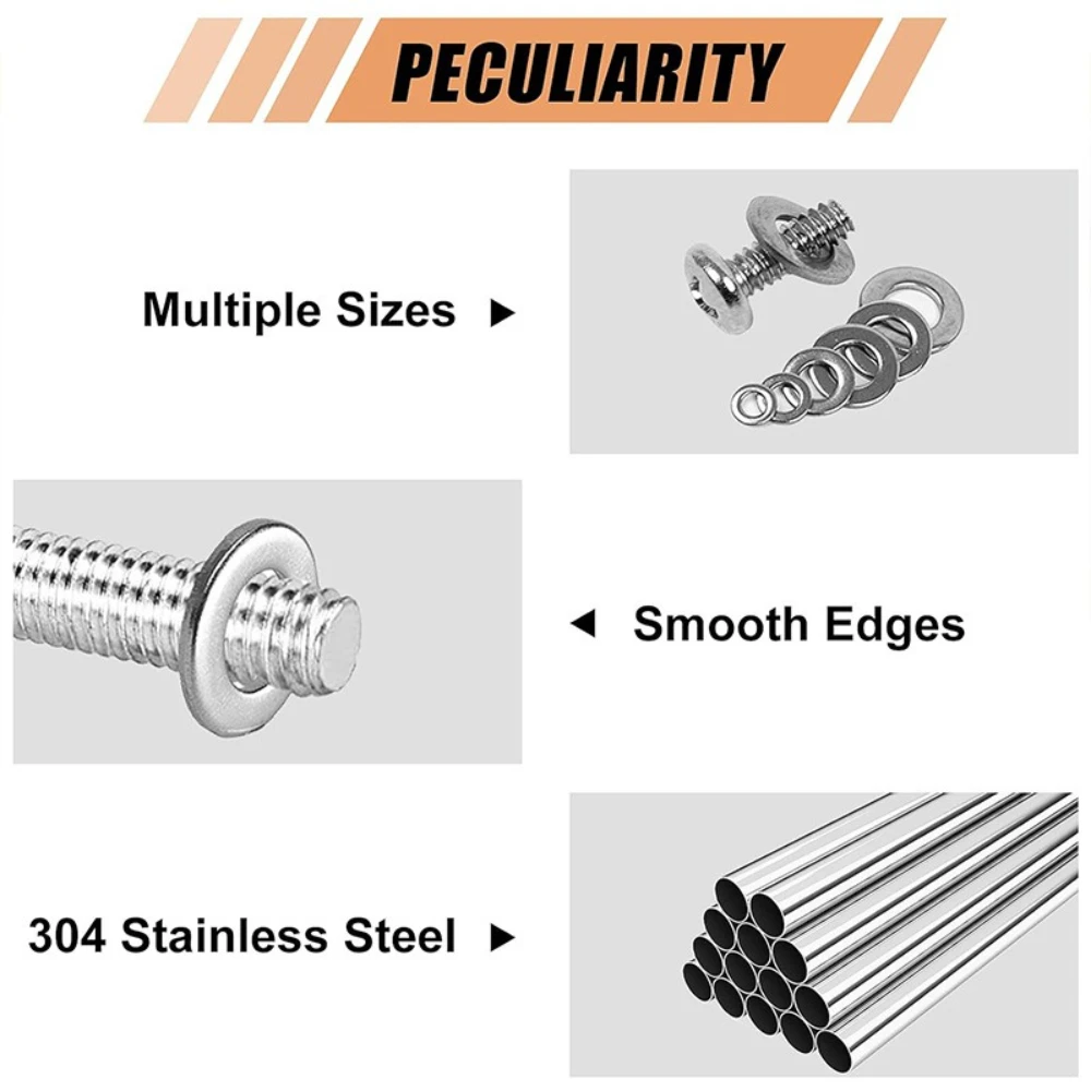 100-900pcs 304 Stainless Steel Gasket O Ring Washers Fasteners Round Flat Gasket Box M2 M3 M5 M6 M8 M10 Flat Washer Grommets