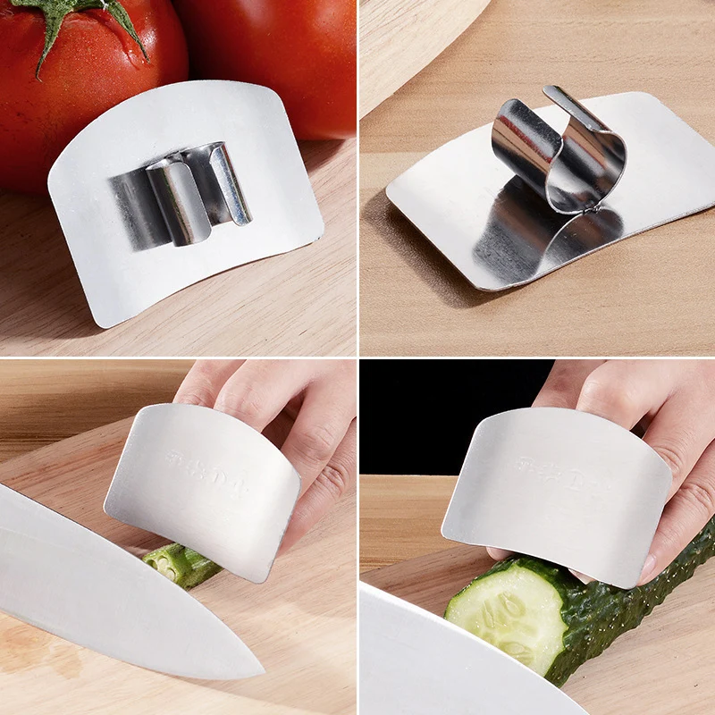 2/1Pcs Stainless Steel Finger Protector Anti-cut Finger Guard Safety Vegetable Cutter Hand Guard Tool Kitchen Cut Protector Tool