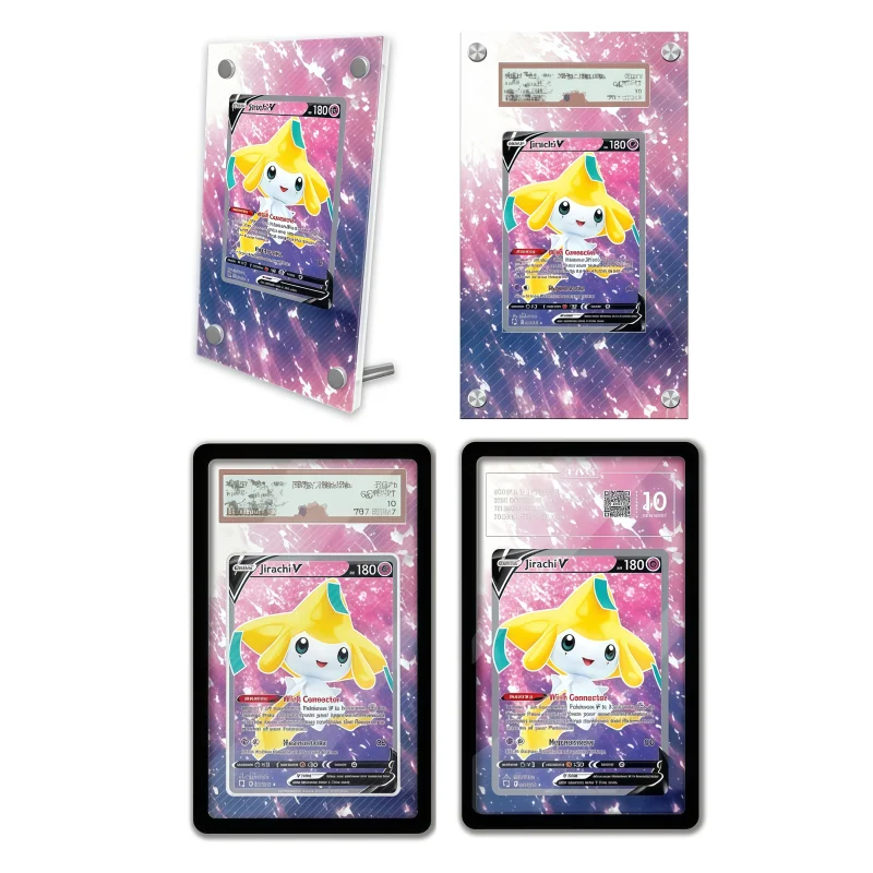 display-de-arte-anime-para-pokemon-jirachi-sword-shield-presentes-de-arte-expansivel-do-jogo-anime-estojo-protetor-de-acrilico-chaveiro-nivel-de-avaliacao