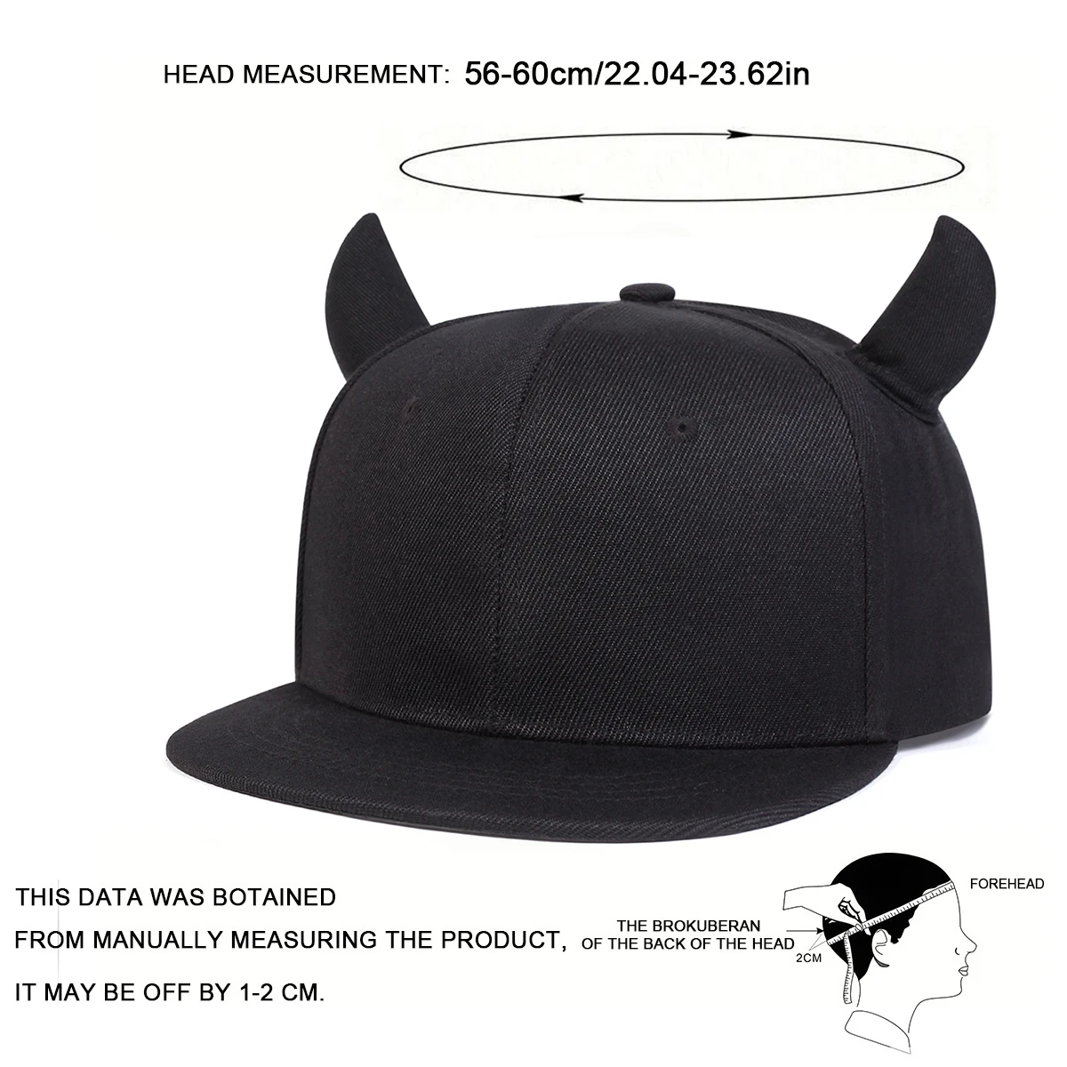 Unisex Cute Cow Horn Hip-hop Hats Fashion Spring Autumn Outdoor Adjustable Casual Baseball Caps Sunscreen Hat