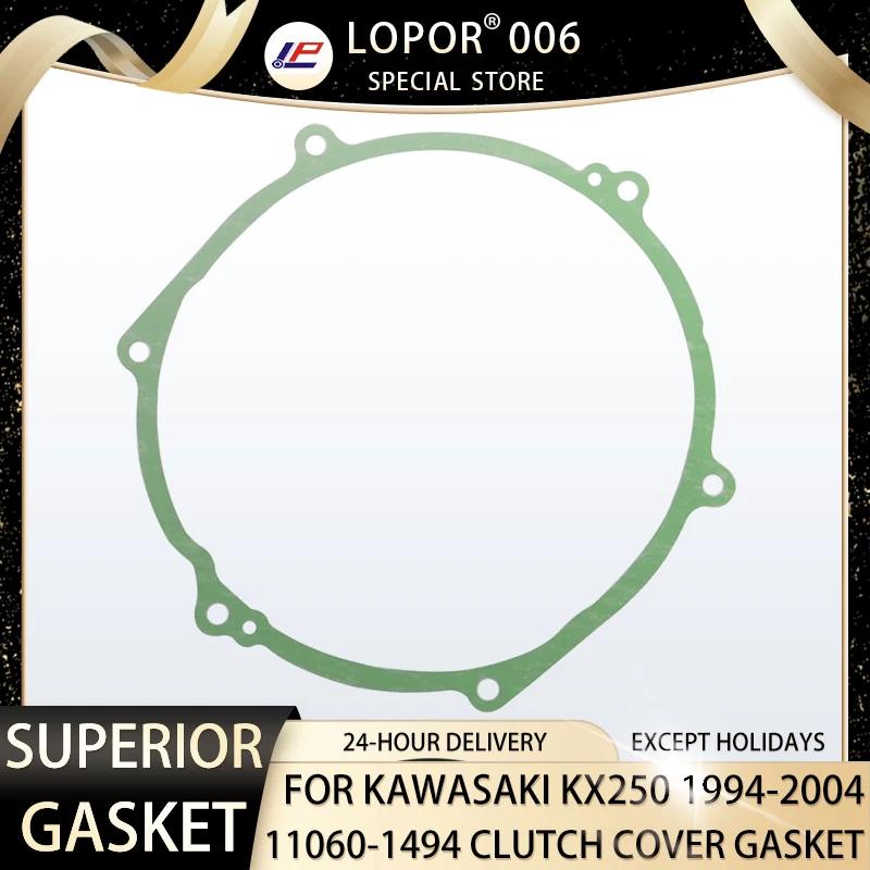 Lopor Motorcycle Engine Crankcase Clutch Cover Seal Gasket  For Kawasaki KX250 1994-2004 KX 250 11060-1494