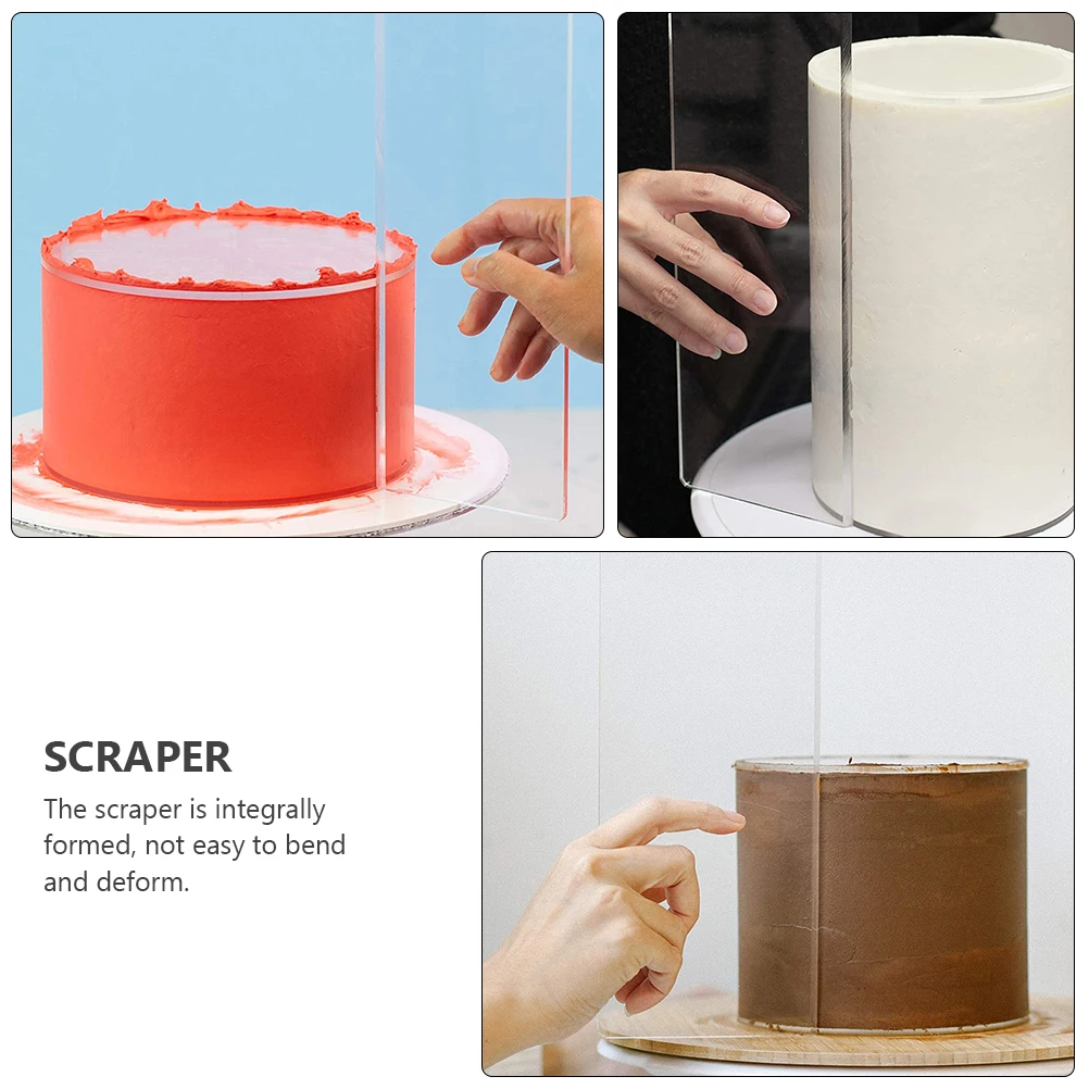 

Transparent 14 Inch Acrylic Cake Scraper Large Baking Decorating Icing Leveler Smoother Tool Supplies Reusable Thickened