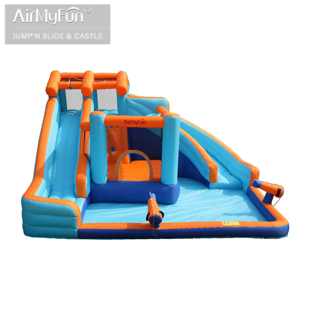 Hot selling new design inflatable water slide with swimming pool jumping castle house children's inflatable water slide