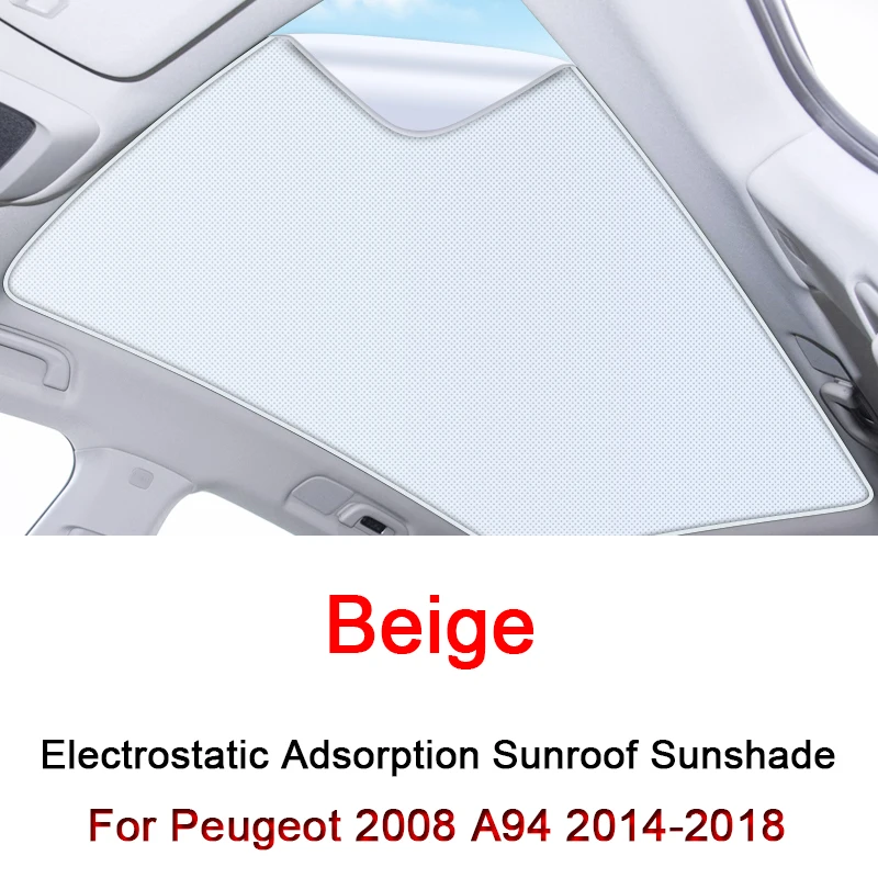 For Peugeot 2008 A94 2014-2017 2018 Electrostatic Adsorption Car Roof Sunshade Skylight Blind Shading Windshield Sunroof Cover