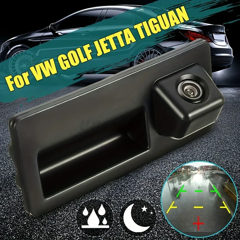Rückfahrkamera mit Kofferraumgriff – 12-V-Plug-in, einfache Installation, ideal für VW Bora, Jetta, T-Cross, Passat, Tharu, Tayron