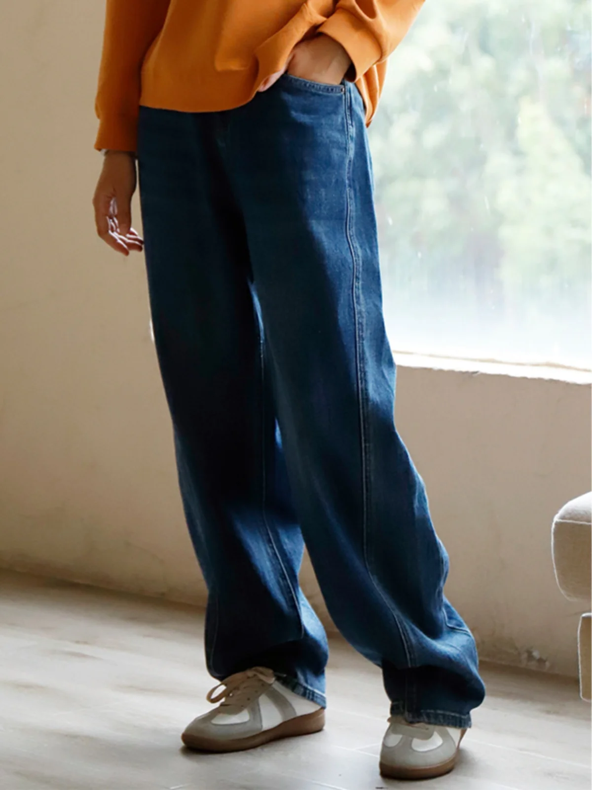 

Джинсы женские Deep Blue, широкие, свободные, для повседневной носки, H3V0Z660, весенняя новинка, с высокой талией, из денима, длинные брюки