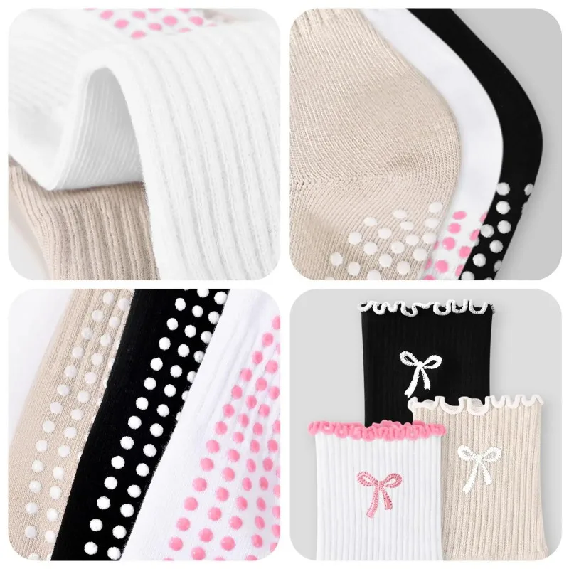 Professional Yoga Socks, Cotton Strap Silicone Anti Slip Pilates Fitness Dance Floor Socks view 6