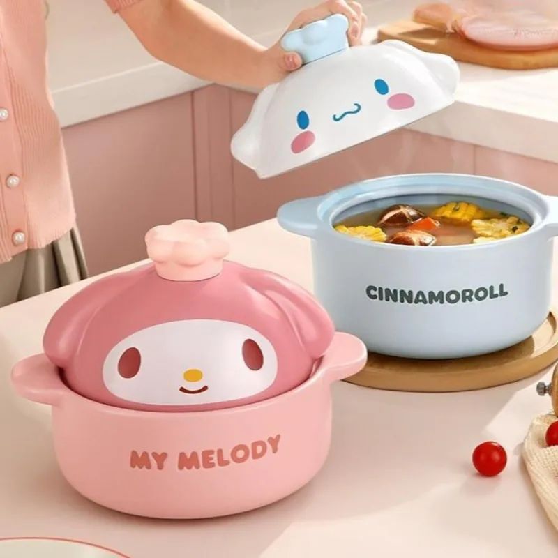 

Милая кастрюля Sanrio Cinnamoroll My Melody, термостойкая, для газовой плиты, для супов и риса, легкая, прочная, праздничный подарок