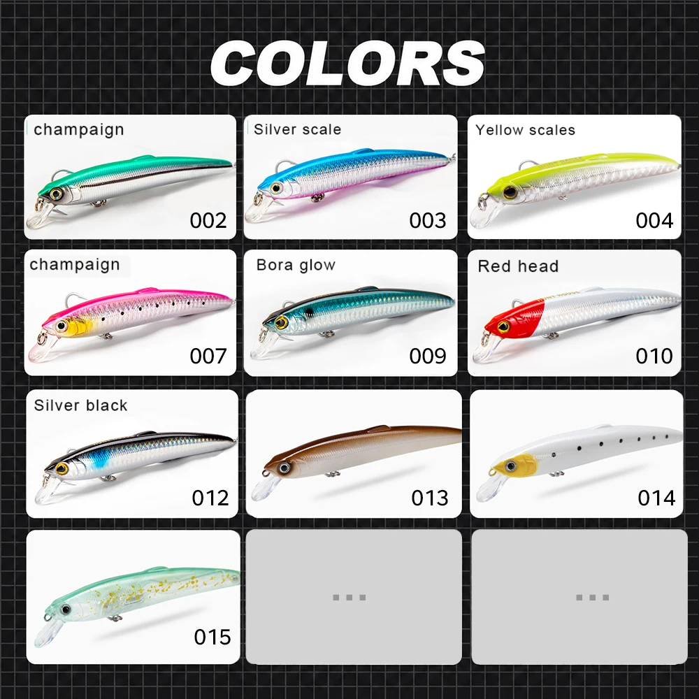 Hunthouse Saruna Minnow Jerkbaits Fishing Lure Floating Hard Bait 95mm/8Sg 12.5cm/17.5g 14.7cm/27g Hook For Seabass Fish Tackle - view 5