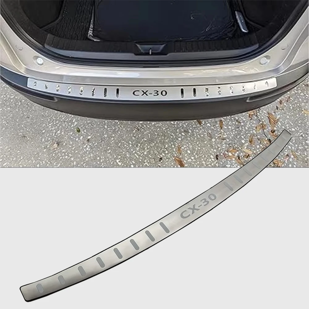 

Rear Bumper Protector For Mazda CX30 Car Accessories Stianless Steel Trunk Door Sill Scuff Plate Trim Stickers 2020 2022 2023