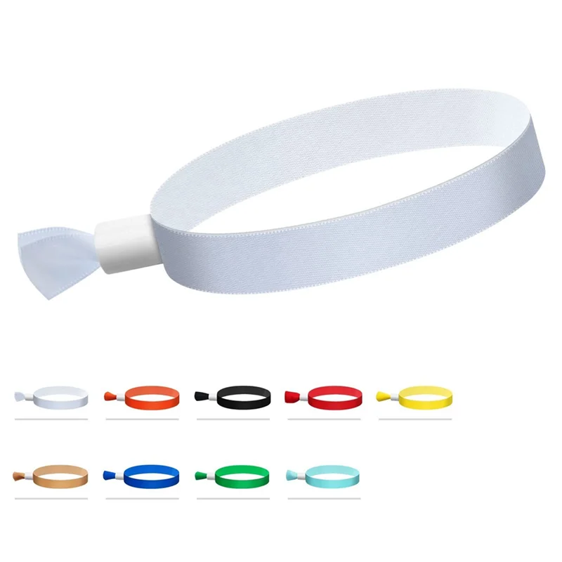 100 Pcs Cloth Event Wristbands Colored Wrist Bands Activity Wristband For Events, For Lightweight Concert Wrist Strap (White)