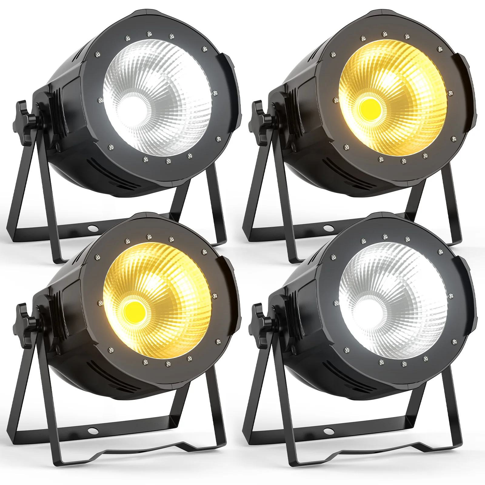 

Datewink 2/4Pcs 100W COB LED Par Light Cool&Warm White Stage Lighting DMX Control For DJ Disco Party Wedding Nightclub Christmas