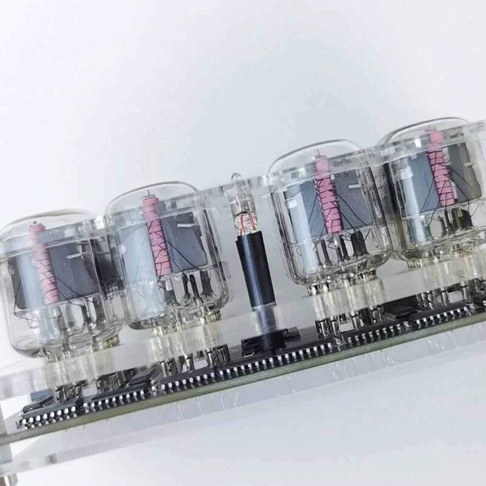 IN-12 Glow Tube Nixie Clock Fluorescent 225 Color Light Display Time Date DC5V Acrylic Showing Time Date Clock Parts