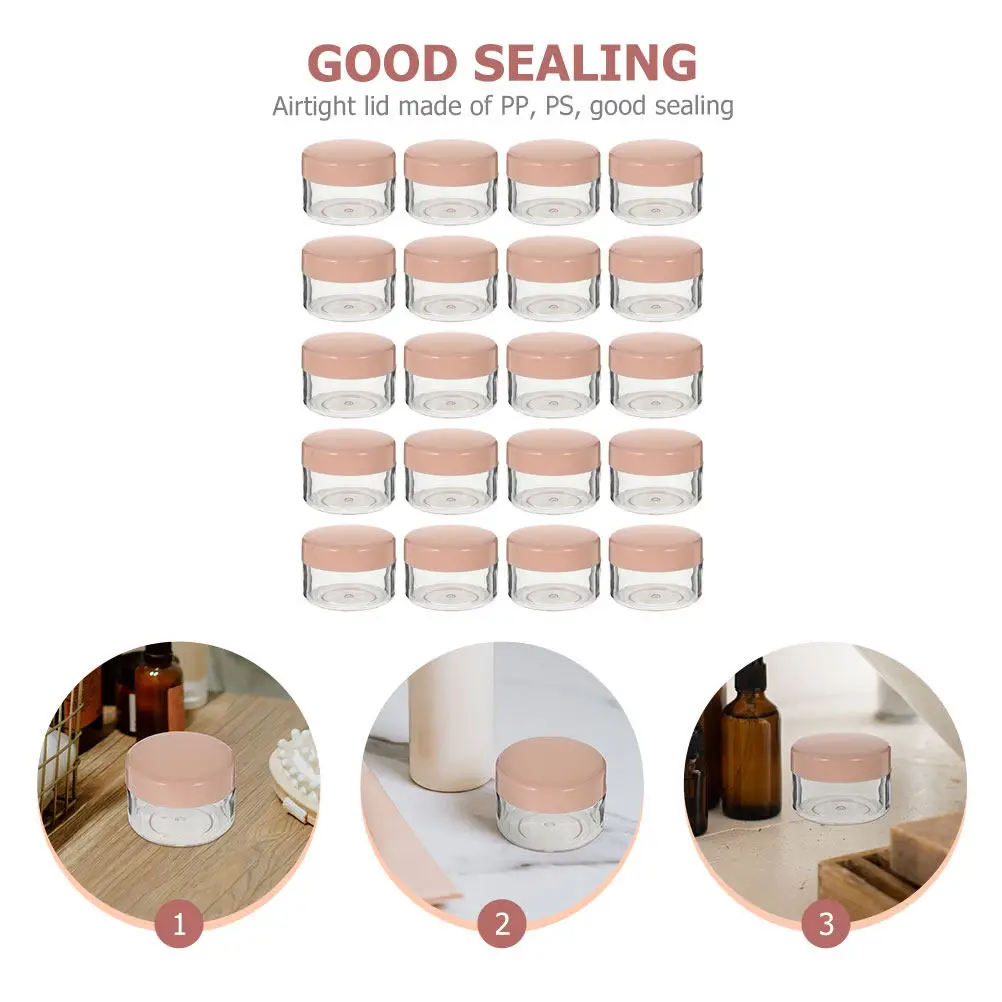 

20 шт. прозрачных баночек для ухода за кожей, портативные контейнеры для крема, для путешествий и командировок, многоразовые флаконы для увлажняющего крема для лица