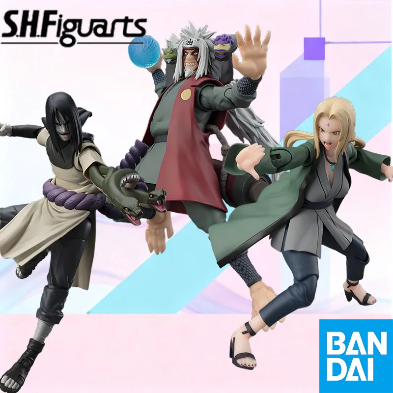 

Low price In Stock BANDAI Original Box S.H.Figuarts NARUTO JIRAIYA TSUNADE OROCHIMARU SHF Action Figure Model Toy Gift for Kids