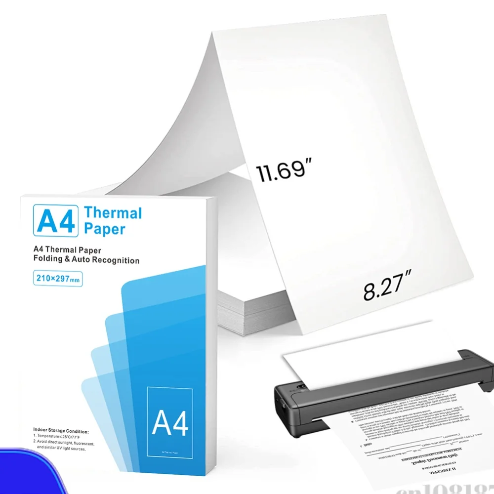100/200 Sheets Folding Thermal Printing Paper Continuous Printing Paper Auto Recognition Folded Thermal Paper