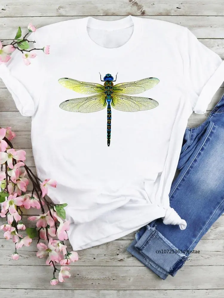 Mode Libelle T-Shirts für Frauen lustige Urlaub drucken T-Shirts Damen T-Shirts 90er Jahre Baby